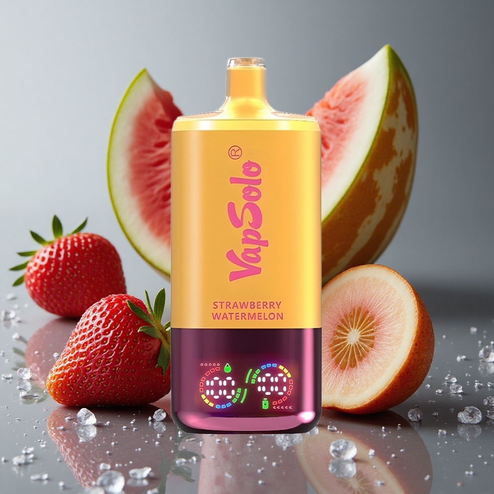 VapSolo Triple 30000パフ ストロベリーウォーターメロン＆レモンピーチ 40ml 3タンク
