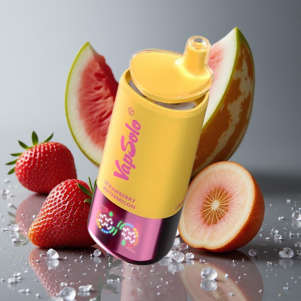 VapSolo Triple 30000パフ ストロベリーウォーターメロン＆レモンピーチ 40ml 3タンク