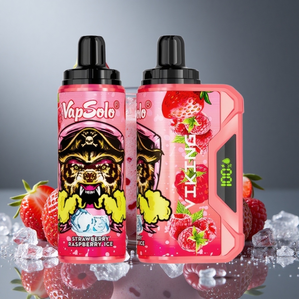 VapSolo VIKING 12000パフ ストロベリーラズベリーアイス 22ml 20/50mg/ml ニコチン