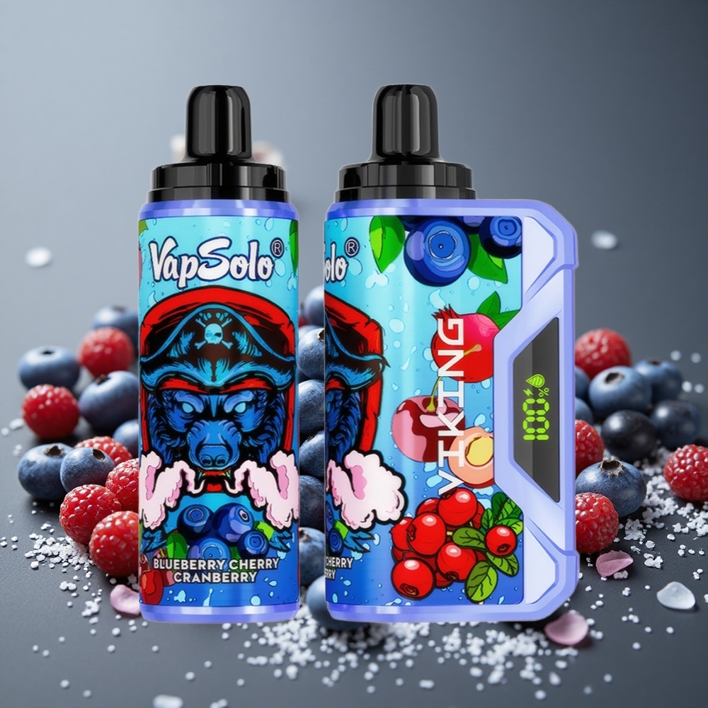 VapSolo VIKING 12000パフ ブルーベリー チェリー クランベリー 22ml 20/50mg/ml ニコチン