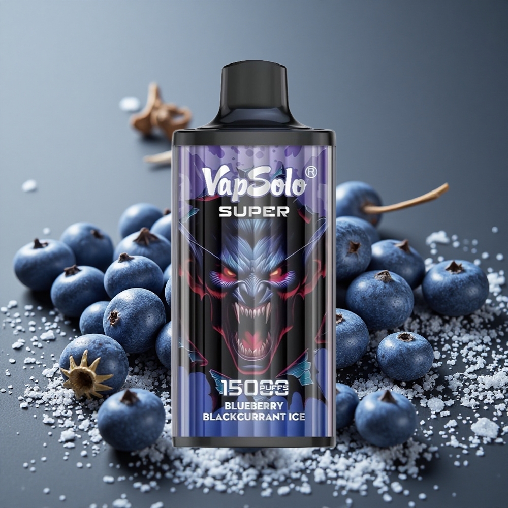 Vapsolo Super 15000パフ ブルーベリー ブラックカラント アイス 40ml 850mah