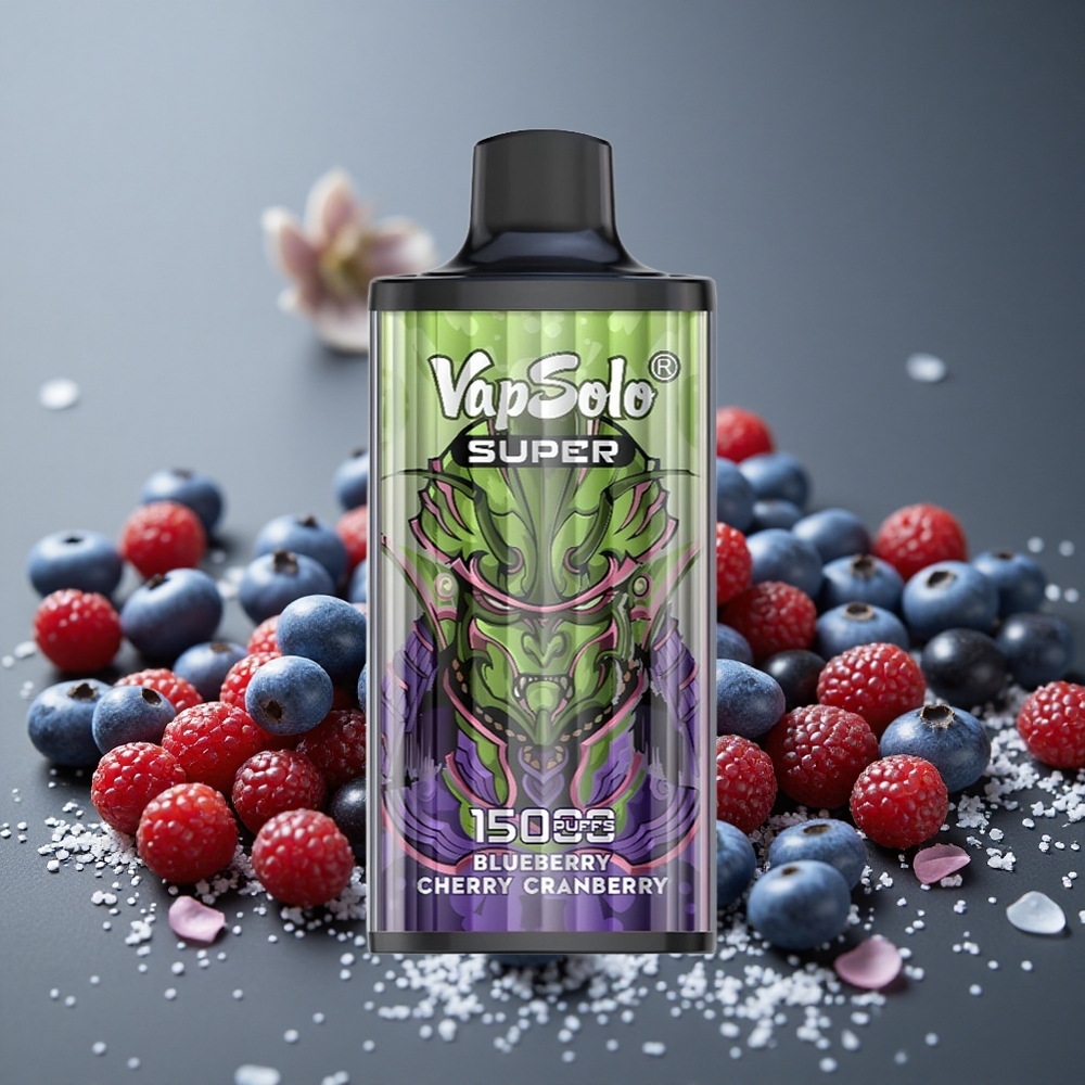 Vapsolo Super 15000パフ ブルーベリー・チェリー・クランベリー 850mAh 40ml