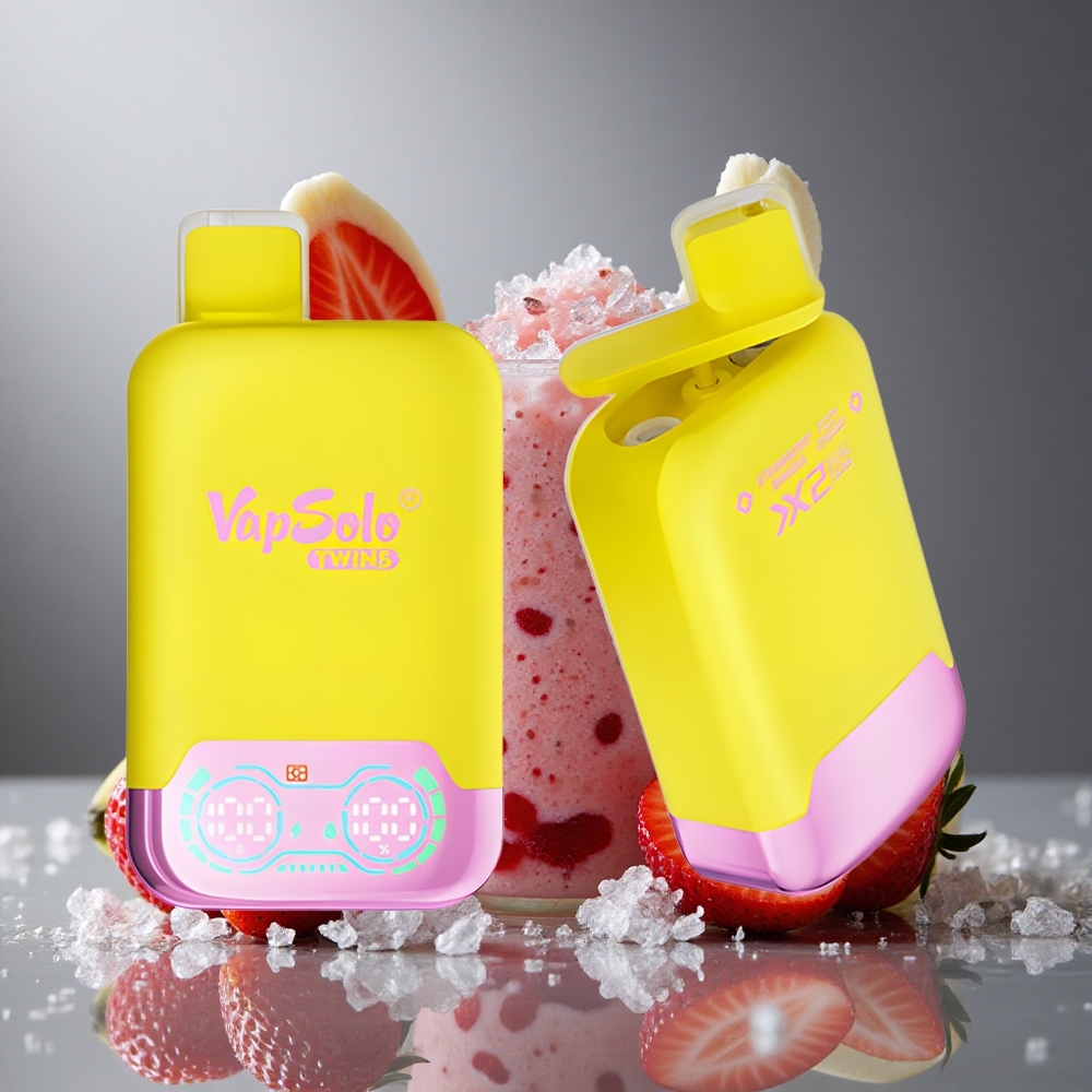 Vapsolo Twins 20000パフ ストロベリーバナナ＆フィジーチェリー 40ml 20/50mg/ml ニコチン