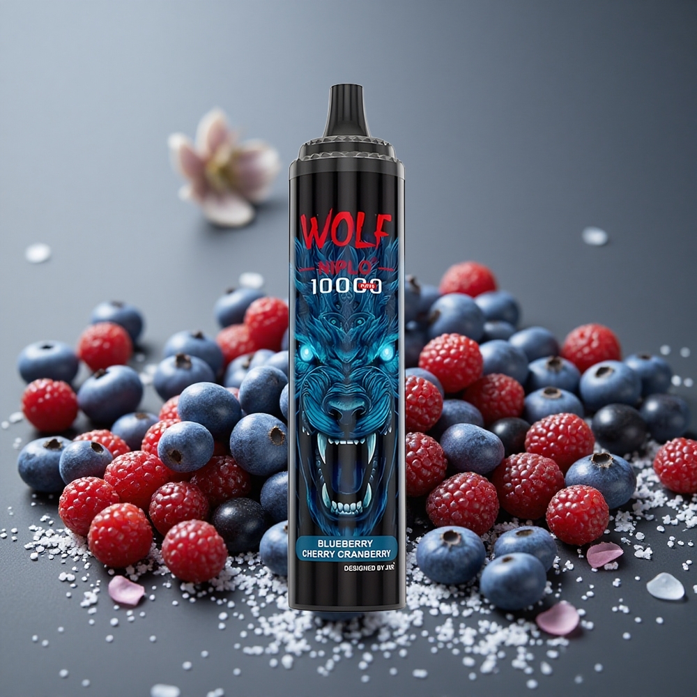 JNR Wolf Niplo 10000パフ ブルーベリー チェリー クランベリー 1.0オーム 650mAh